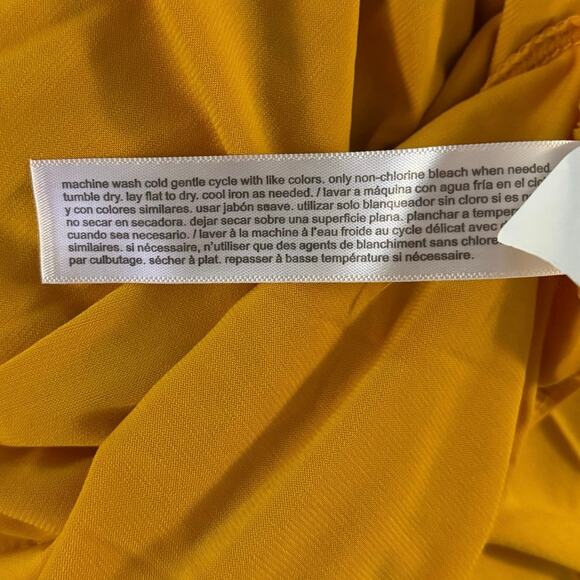 NEW Eloquii Plus Size 16 Mustard Yellow Maxi Dress Cutouts Open Back Long Sleeve - Picture 5 of 5